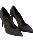 Dolce & Gabbana Elegant Gray Suede Stiletto Pumps