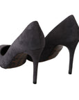 Dolce & Gabbana Elegant Gray Suede Stiletto Pumps