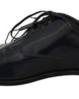Dolce & Gabbana Elegant Dark Blue Leather Derby Shoes