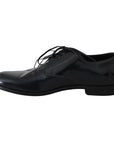 Dolce & Gabbana Elegant Dark Blue Leather Derby Shoes