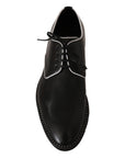 Dolce & Gabbana Elegant Black Leather Derby Dress Shoes
