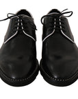 Dolce & Gabbana Elegant Black Leather Derby Dress Shoes