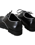 Dolce & Gabbana Elegant Black Leather Derby Dress Shoes