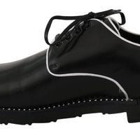 Dolce & Gabbana Elegant Black Leather Derby Dress Shoes