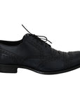 Dolce & Gabbana Elegant Blue Leather Wingtip Derby Shoes