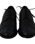 Dolce & Gabbana Elegant Dark Blue Wingtip Derby Dress Shoes