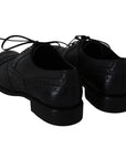 Dolce & Gabbana Elegant Dark Blue Wingtip Derby Dress Shoes