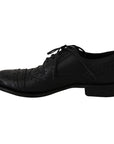 Dolce & Gabbana Elegant Dark Blue Wingtip Derby Dress Shoes