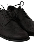 Dolce & Gabbana Elegant Bordeaux Wingtip Derby Dress Shoes