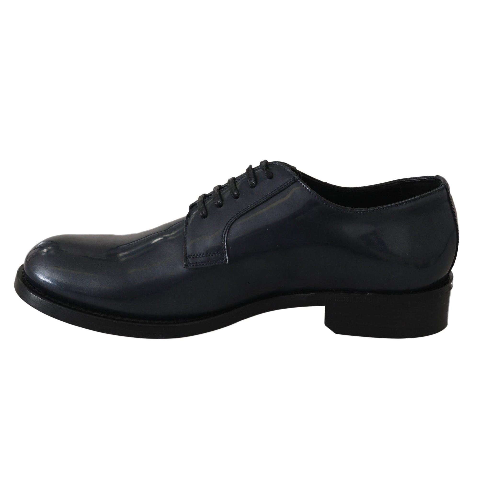 Dolce & Gabbana Elegant Blue Leather Derby Dress Shoes