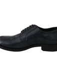 Dolce & Gabbana Elegant Blue Leather Derby Dress Shoes