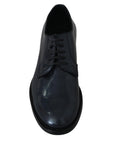 Dolce & Gabbana Elegant Blue Leather Derby Dress Shoes