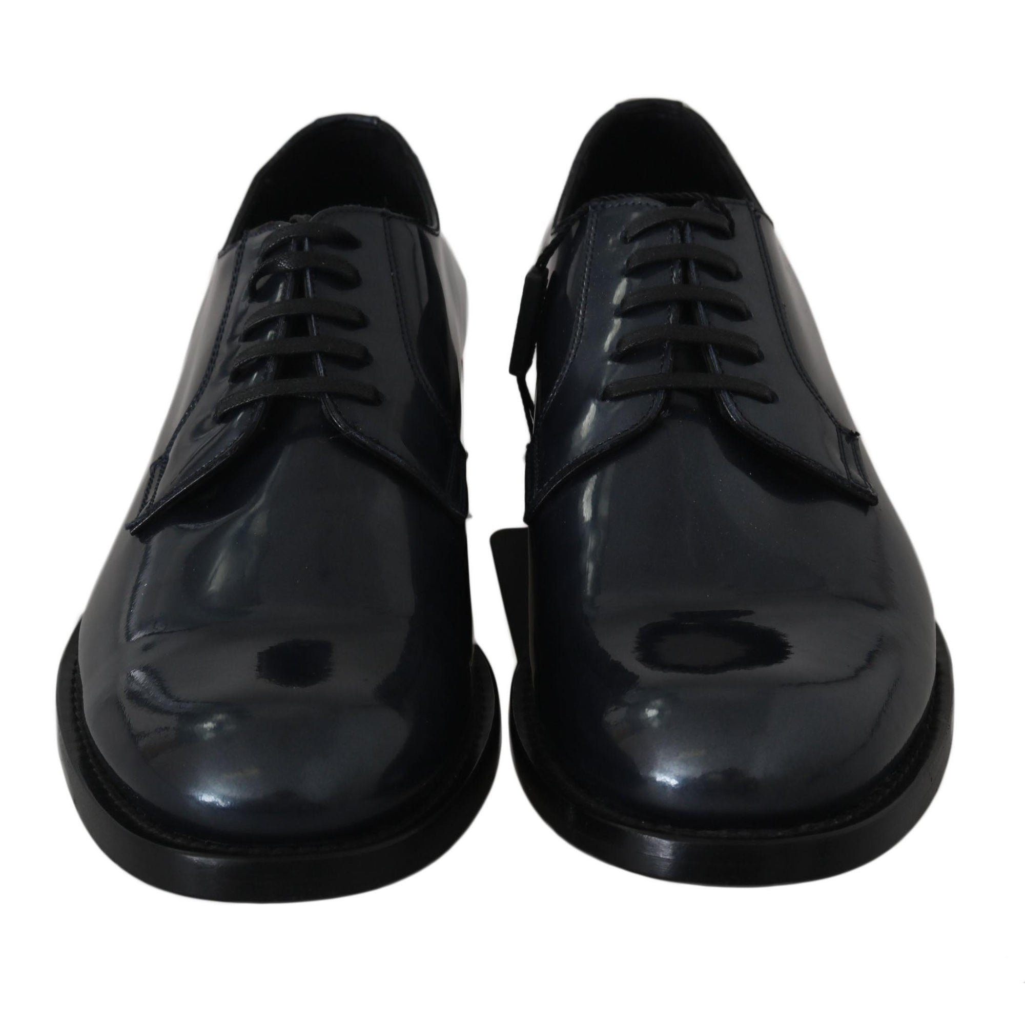 Dolce & Gabbana Elegant Blue Leather Derby Dress Shoes