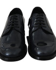 Dolce & Gabbana Elegant Blue Leather Derby Dress Shoes