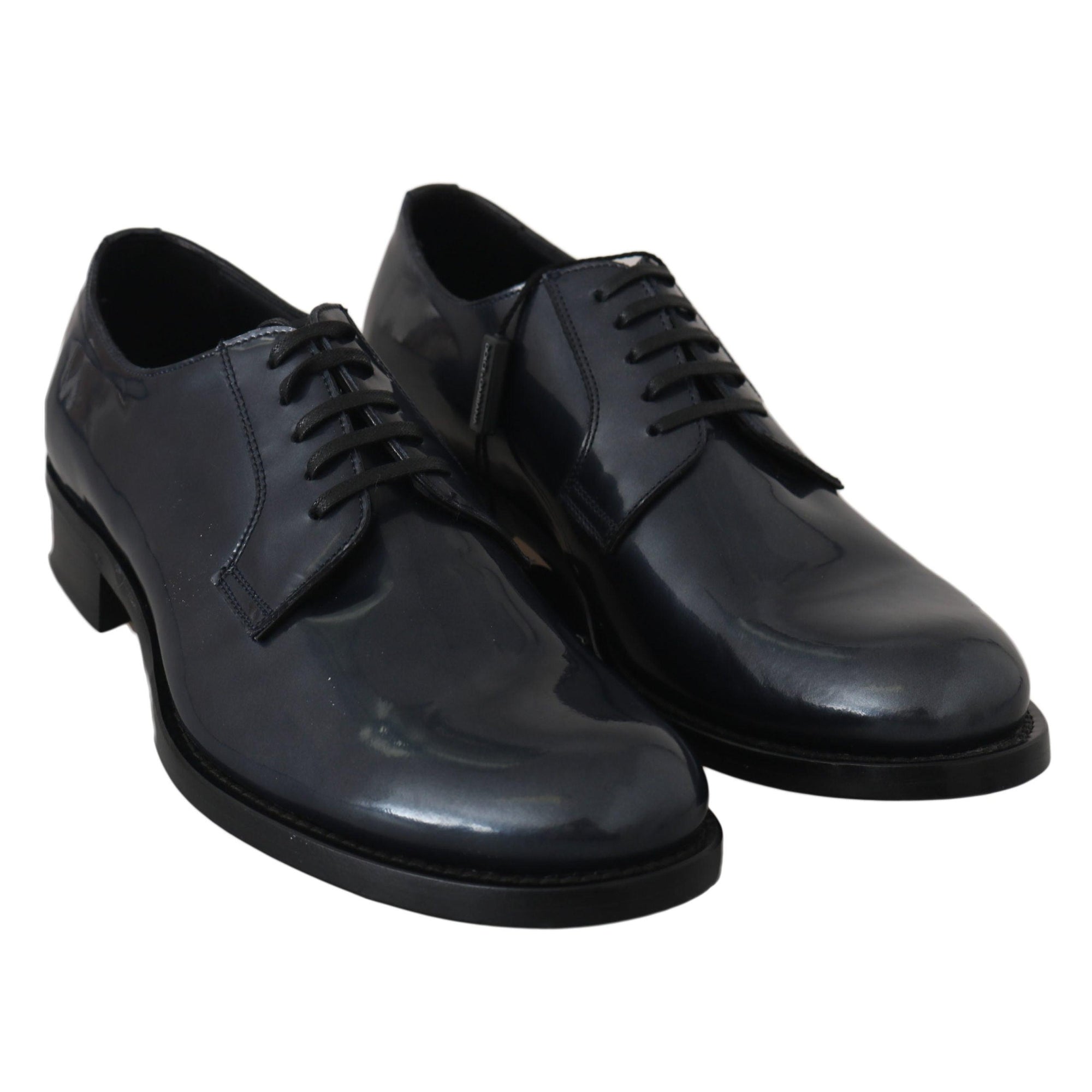 Dolce & Gabbana Elegant Blue Leather Derby Dress Shoes