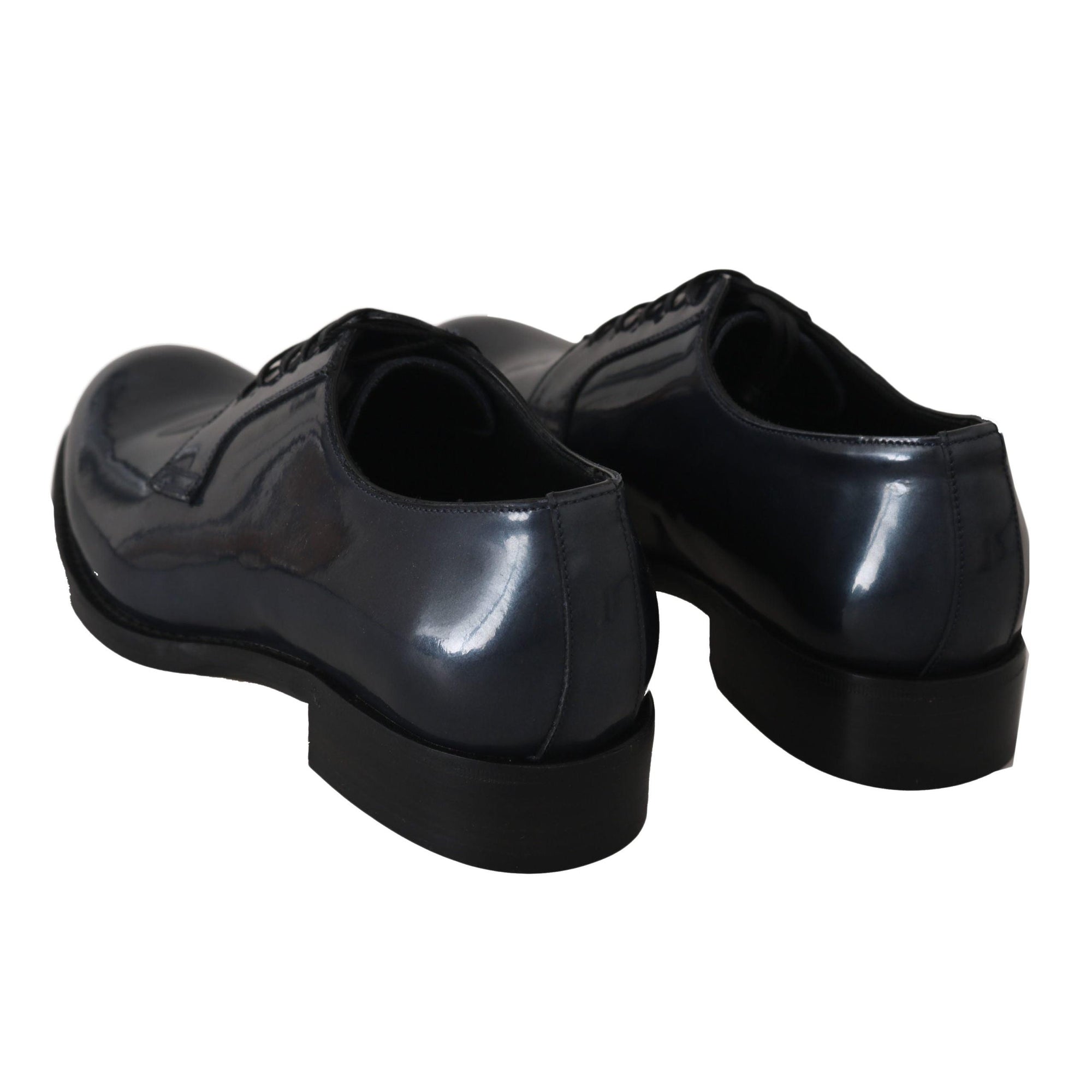 Dolce & Gabbana Elegant Blue Leather Derby Dress Shoes