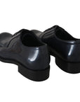 Dolce & Gabbana Elegant Blue Leather Derby Dress Shoes