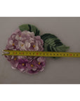 Dolce & Gabbana Elegant Purple Floral Silk Blend Brooch