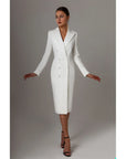 Women's Knee Length Blazer Suit Party Prom Gown Long Style Dress Customize Spring Fashion Office Lady Wear 1 Pcs