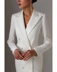 Women's Knee Length Blazer Suit Party Prom Gown Long Style Dress Customize Spring Fashion Office Lady Wear 1 Pcs