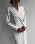 Women's Knee Length Blazer Suit Party Prom Gown Long Style Dress Customize Spring Fashion Office Lady Wear 1 Pcs
