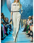 Newest 2024 High Street Women's Embroidered Beaded Jumpsuit