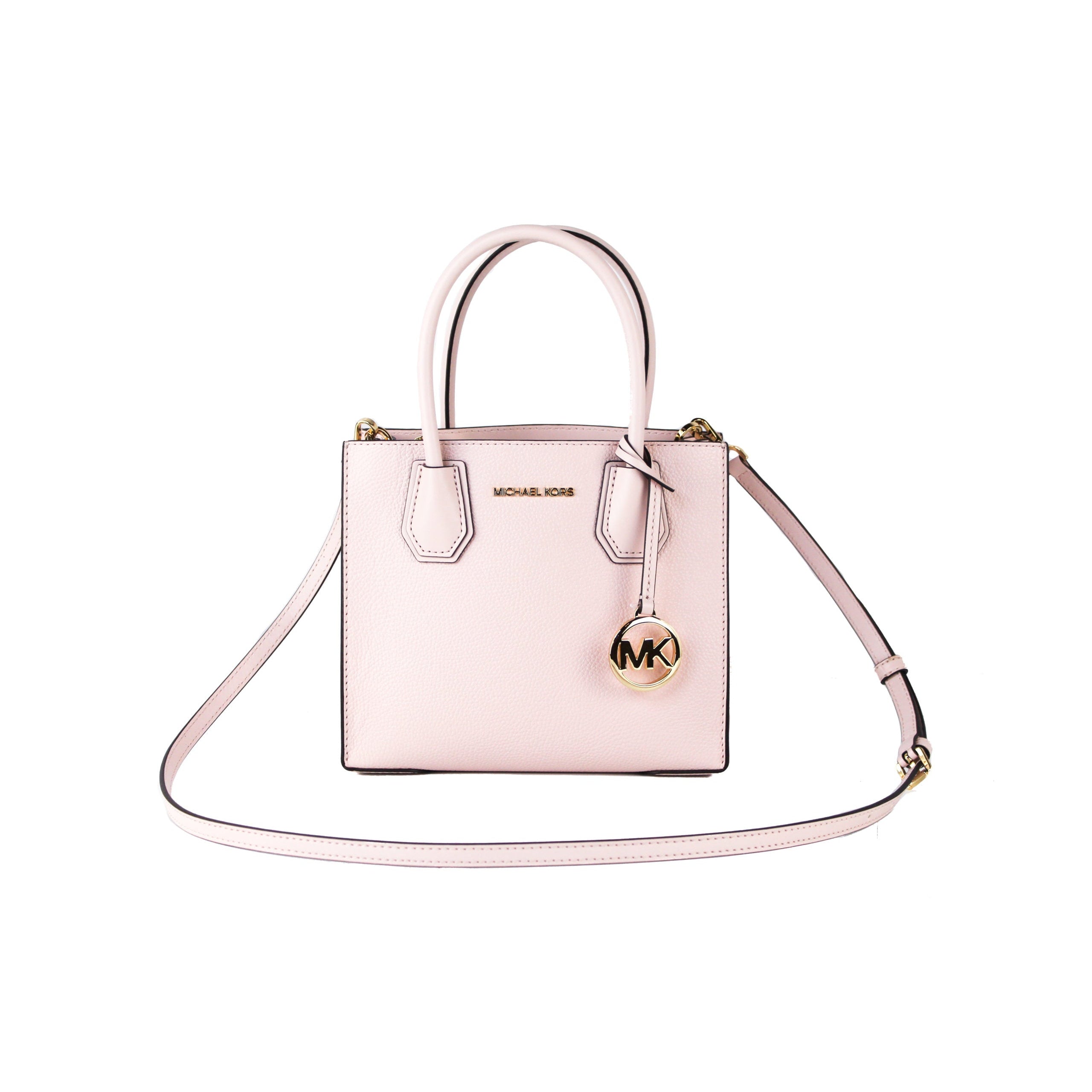 MICHAEL KORS MERCER MESSENGER SMALL CROSSBODY SATCHEL BAG PINK TEA ROSE  LEATHER