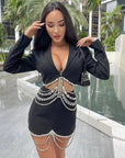 Diamond Fringe Skirt Two-Piece Set