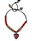 Dolce & Gabbana Elegant Blue, Red Glass & Zama Bracelet