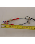 Dolce & Gabbana Elegant Blue, Red Glass & Zama Bracelet