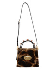 Dolce & Gabbana Elegant Giraffe Pattern Welcome Bag with Gold Accents