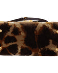 Dolce & Gabbana Elegant Giraffe Pattern Welcome Bag with Gold Accents
