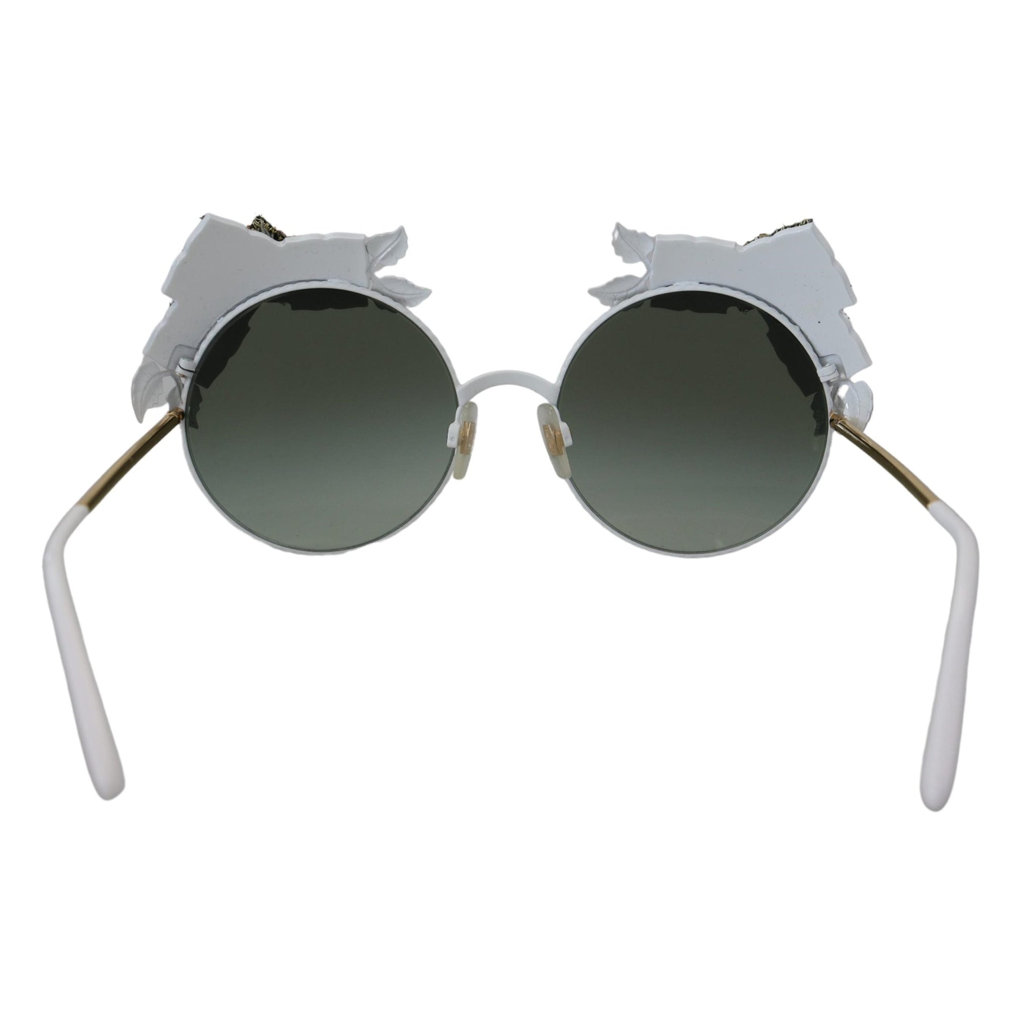 Dolce & Gabbana Elegant Floral Embellished Gold Sunglasses