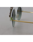 Dolce & Gabbana Elegant Floral Embellished Gold Sunglasses