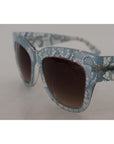 Dolce & Gabbana Elegant Lace Detail Blue Sunglasses