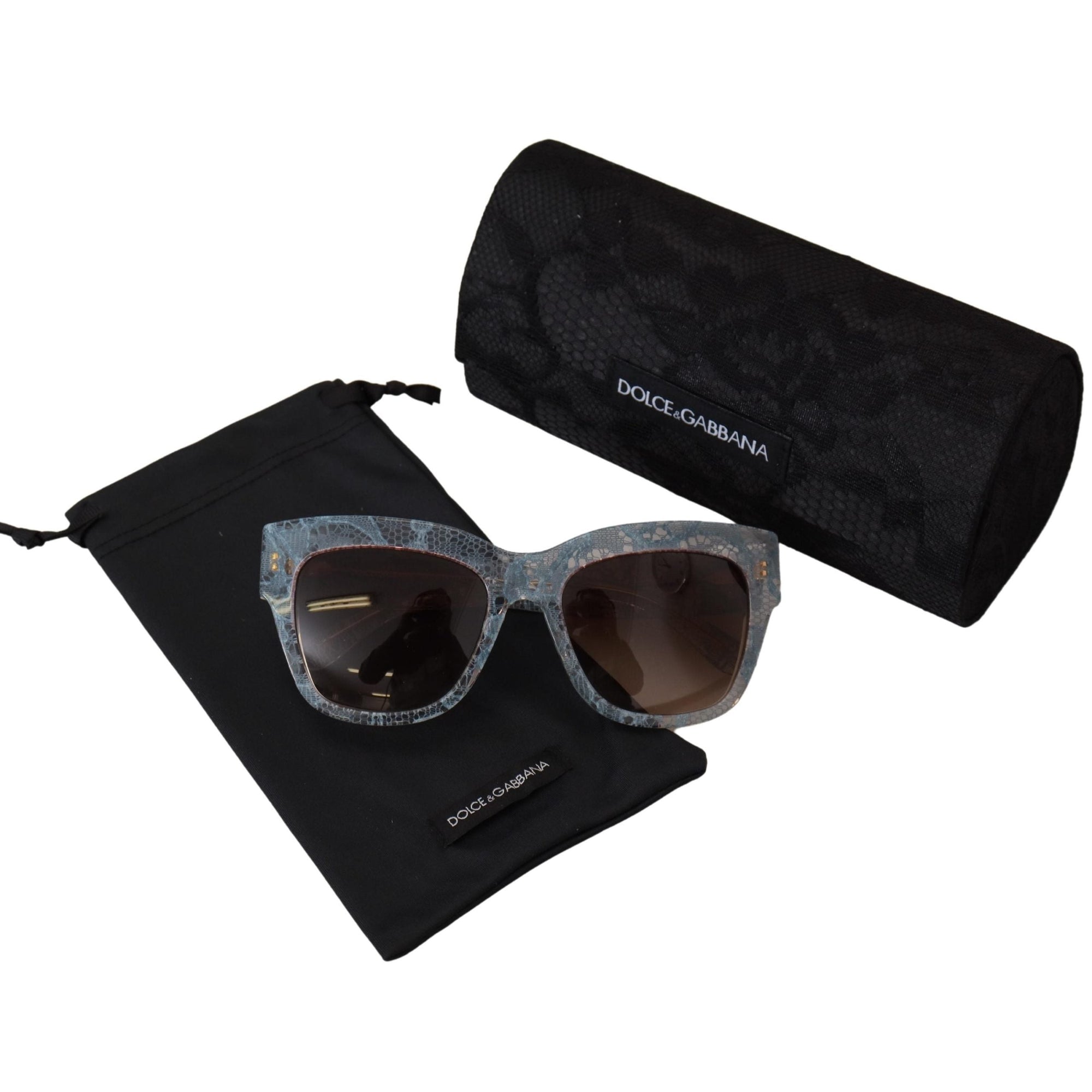 Dolce & Gabbana Elegant Lace-Trimmed Gradient Sunglasses