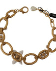 Dolce & Gabbana Elegant Gold Lilly Flower Pendant Necklace