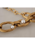 Dolce & Gabbana Elegant Gold Lilly Flower Pendant Necklace