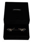 Dolce & Gabbana Elegant Sterling Silver Glass Brooch