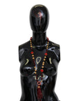 Dolce & Gabbana Elegant Red Crystal Gold-Plated Necklace