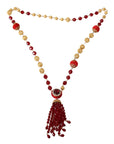 Dolce & Gabbana Elegant Red Crystal Gold-Plated Necklace