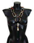 Dolce & Gabbana Elegant Gold Brass Pearl Statement Necklace