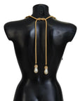 Dolce & Gabbana Elegant Gold Brass Pearl Statement Necklace