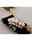 Dolce & Gabbana Elegant Gold Brass Pearl Statement Necklace