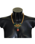 Dolce & Gabbana Elegant Gold-Tone Floral Fruit Necklace