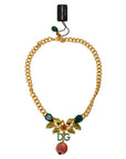 Dolce & Gabbana Elegant Gold-Tone Floral Fruit Necklace