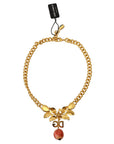 Dolce & Gabbana Elegant Gold-Tone Floral Fruit Necklace