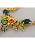 Dolce & Gabbana Elegant Gold-Tone Floral Fruit Necklace