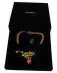 Dolce & Gabbana Elegant Gold-Tone Floral Fruit Necklace