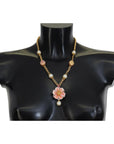 Dolce & Gabbana Elegant Floral Statement Charm Necklace